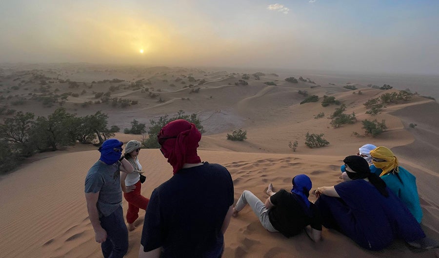 Students in the desert