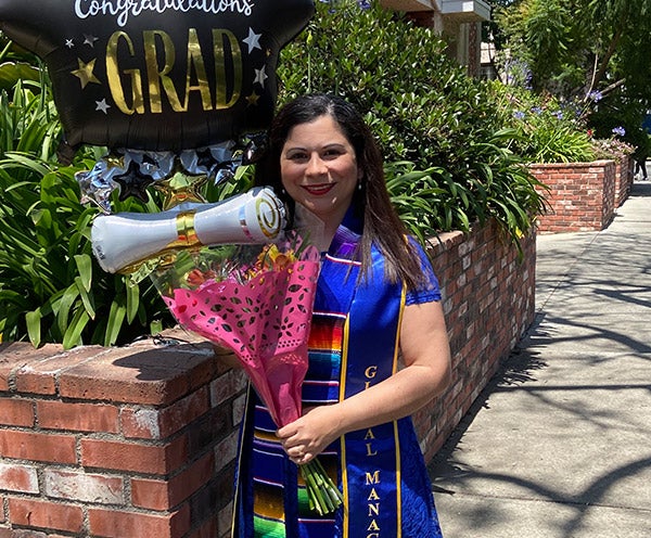 Lizzeth Rosales celebrating graduation