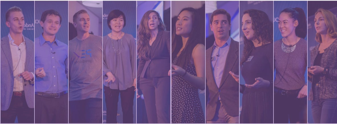 Collage of Venture Accelerator founders speaking