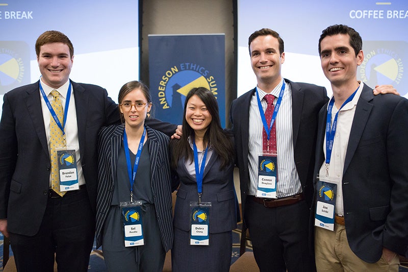 Students part of the case competition