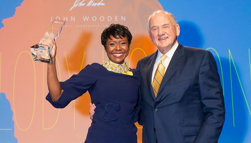 Ariel Investments Co-CEO and President Mellody Hobson receiving The 2019 Wooden Award
