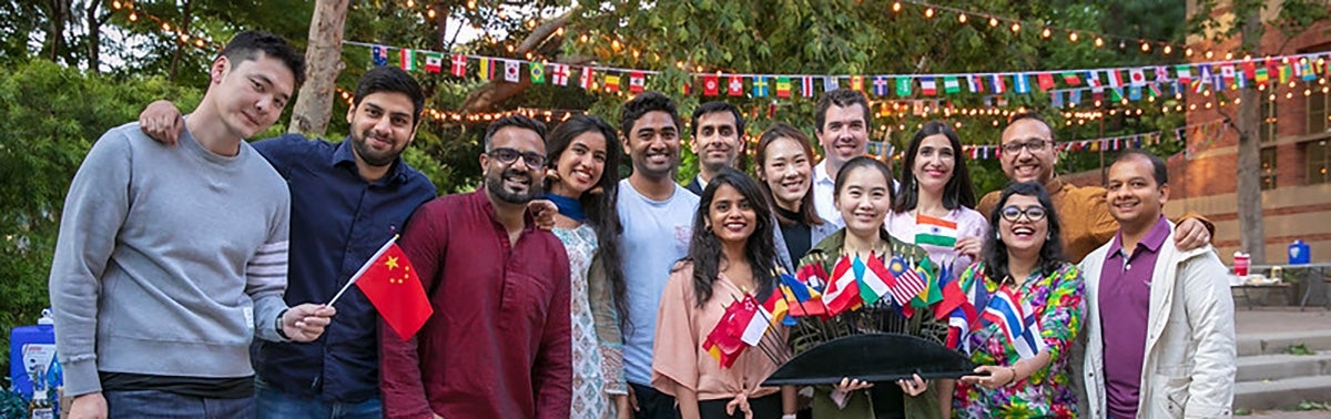 Banner with international students
