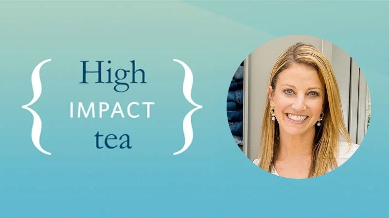 logo for high impact tea series with portrait of jaclyn allen