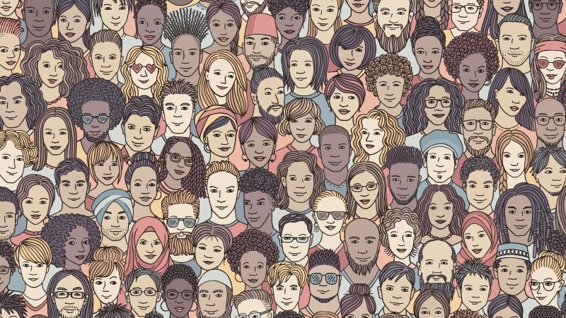 An illustration of a diverse set of people