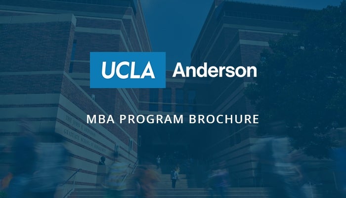 MBA Program Brochure banner image with UCLA Anderson logo
